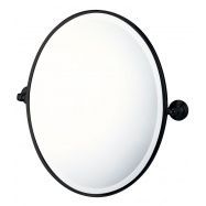 Mayer Matte Black Pivot Oval Mirror