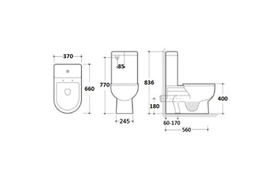 Ascot Close Coupled Back to Wall Toilet Suite with Soft Close Quick Release Seat