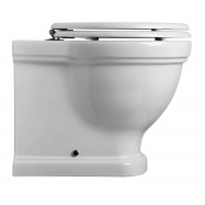 Claremont Floor Mounted Pan With Soft Close Seat and Chrome Hinges