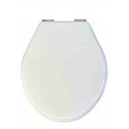 Claremont White Soft Close Toilet Seat - Chrome Hinges