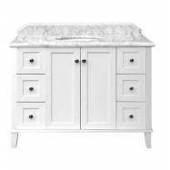 Coventry 120 x 55 Single Bowl Satin White Vanity with Real Marble Top & Ceramic Undercounter Basin