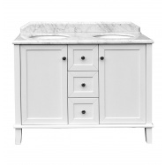 Coventry 120 X 55 Double Bowl Satin White Vanity With Real Marble Top Ceramic Undercounter Basins New 202191918