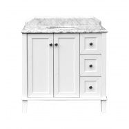 Coventry 90 X 55 Satin White Vanity With Real Marble Top Ceramic Undercounter Basin