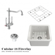 Cuisine 46 Fireclay Sink, Tap & Accessory Package - Chrome
