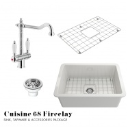 Cuisine 68 Fireclay Sink, Tap & Accessory Package - Chrome
