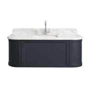 Evara 120 x 53 Wall Hung Vanity with Real Marble Top & Ceramic Undercounter Basin-Aegean Blue 