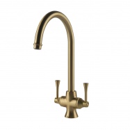 Gosford Double Sink Mixer - Brushed Brass