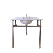 Mayer Basin Stand With 90 x 55 Real Carrara Marble Top