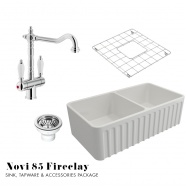 Novi 85 Fireclay Sink, Tap & Accessory Package - Chrome