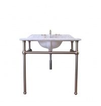 Mayer Basin Stand With 90 x 55 Real Carrara Marble Top