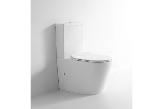 Ticino Rimless Close Coupled Back to Wall Toilet Suite with Soft Close Quick Release Seat