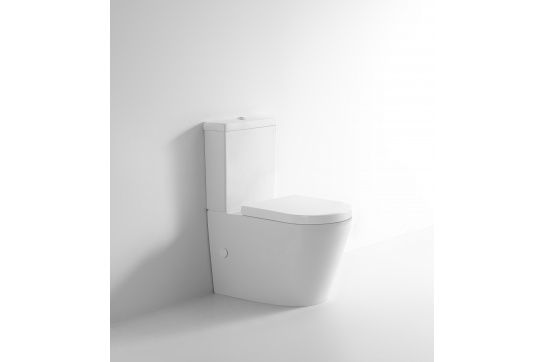 Ticino Rimless Close Coupled Back to Wall Toilet Suite with Soft Close Quick Release Seat