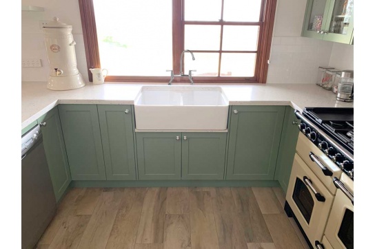 Chester 80 x 50 Double Flat Front Fine Fireclay Farmhouse Butler Sink