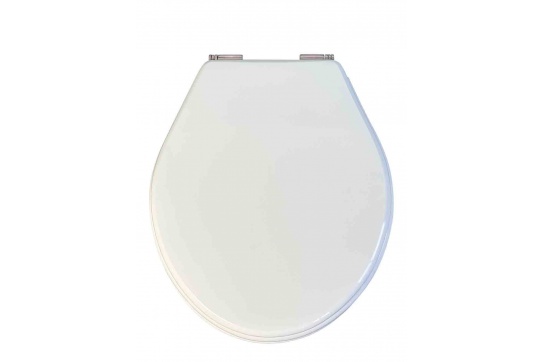 Claremont White Soft Close Toilet Seat - Chrome Hinges