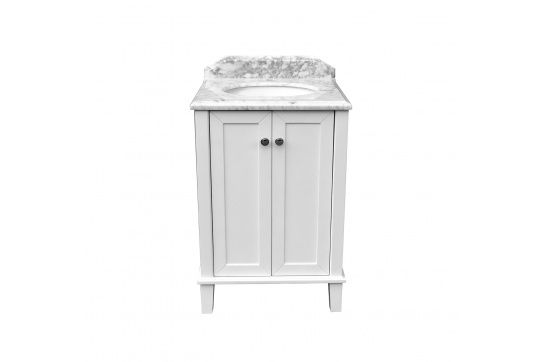 Coventry 60 x 55 Satin White Vanity with Real Marble Top & Ceramic Undercounter Basin