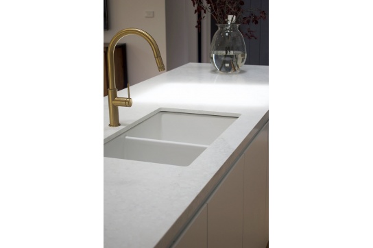 Cuisine 85 x 46 Double Inset / Undermount Fine Fireclay Gloss White Sink