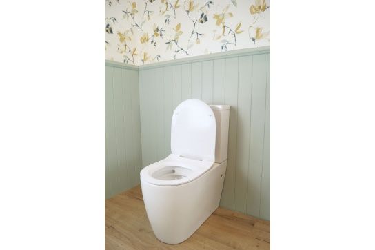 Narva Rimless Close Coupled Back to Wall Toilet Suite with Soft Close Quick Release Seat