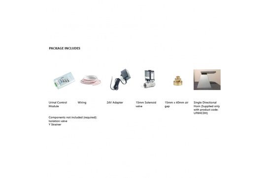Hyde Concealed Ceiling-mounted Sensor Urinal Flush Valve Kit - Double Solenoid