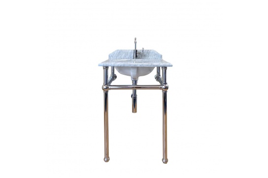 Mayer Basin Stand With 60 x 55 Real Carrara Marble Top