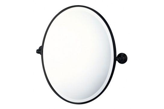 Mayer Matte Black Pivot Oval Mirror