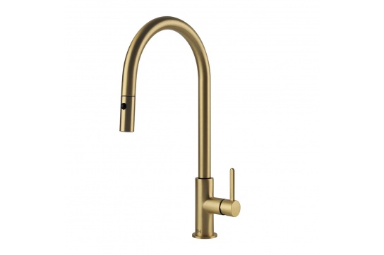 Naples Pull Out Sink Mixer - Brushed Brass